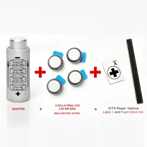 YASHICA ELECTRO 35 (GT, GS, GSN, GTN, G, GL), MG1 y AX slr. ADAPTER + 4 BATTERIES 1,4V ZINC AIR + KIT