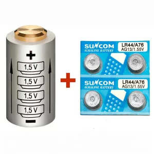 BATTERY ADAPTER CONVERTER to 4LR44 / 4SR44. 6V + 4 Batteries LR44