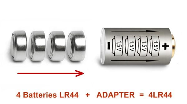 Adaptador convertidor a 4LR44 , 4RS44, ....